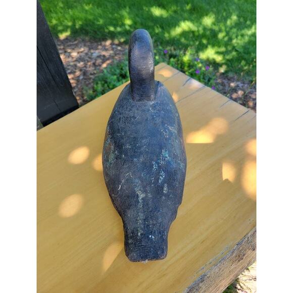 Vintage Duck Decoy, Wood Folk Art, Primitive Carved, Autumn Decor - Picture 4 of 8